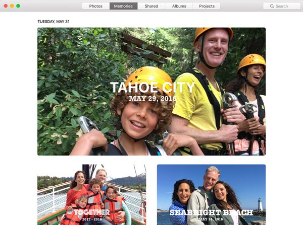 Photos new Memories tab on macOS